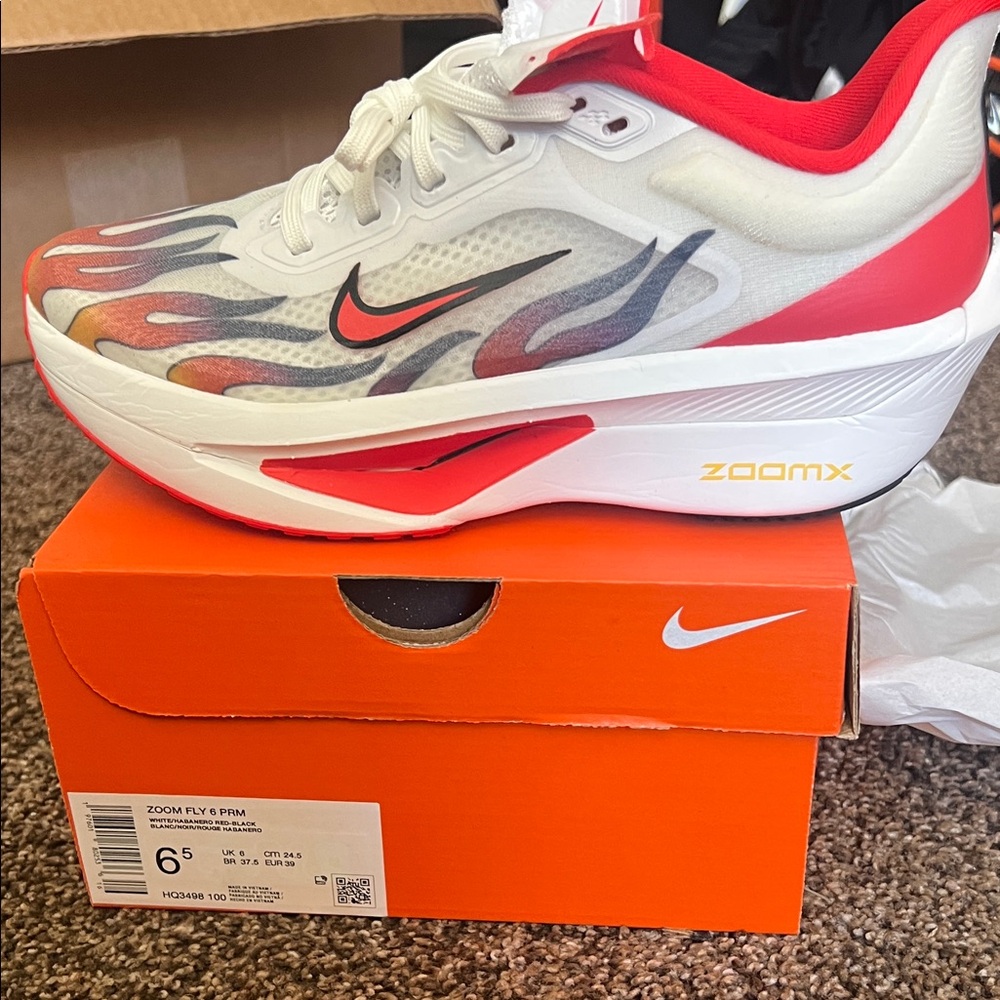 Nike Zoom Fly 6 PRM Red and White Sneakers
